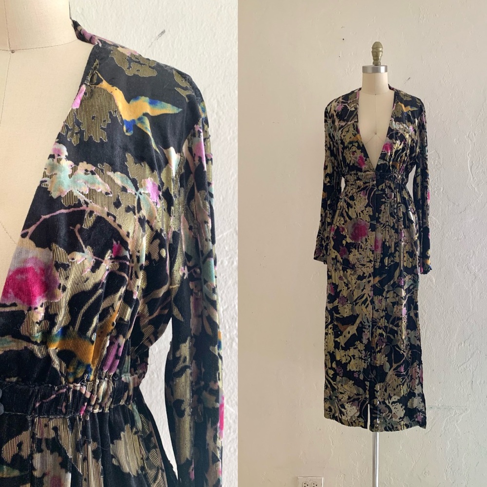 Zara burnout velvet duster dress
